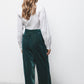 Pantaloni effetto velluto a vita alta