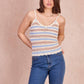 Top crochet NINON in cotone a righe