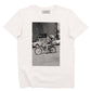T-shirt vintage Coluche Moto con stampa fotografica