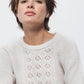 Maglione in maglia strutturata traforata girocollo