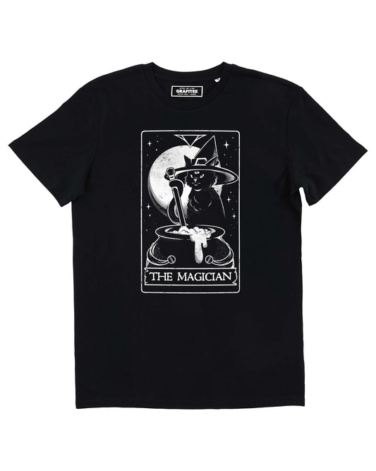 T-shirt The Magician con stampa tarocchi e gatto