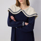 Maglione oversize in maglia con maxi colletto stile sailor