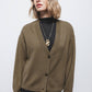 Cardigan in maglia con scollo a V