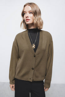 Cardigan in maglia con scollo a V