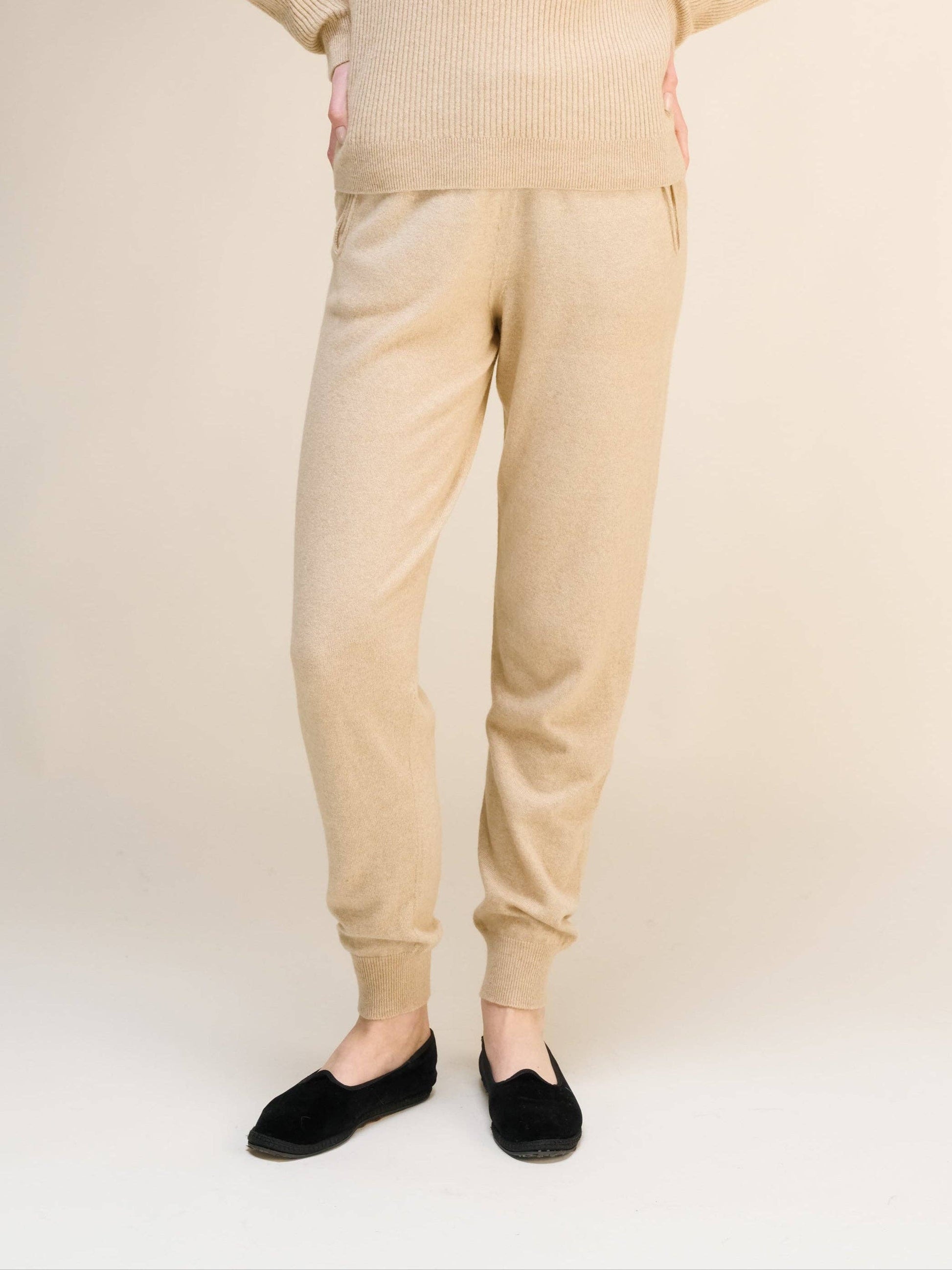 Pantaloni yoga in misto cashmere 3D knit