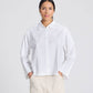 Camicia corta Flora in popeline di cotone biologico bianca
