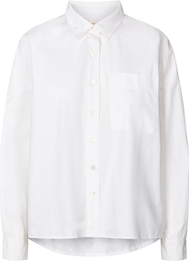 Camicia Bianca in Popeline di Cotone Biologico con Maniche Raglan