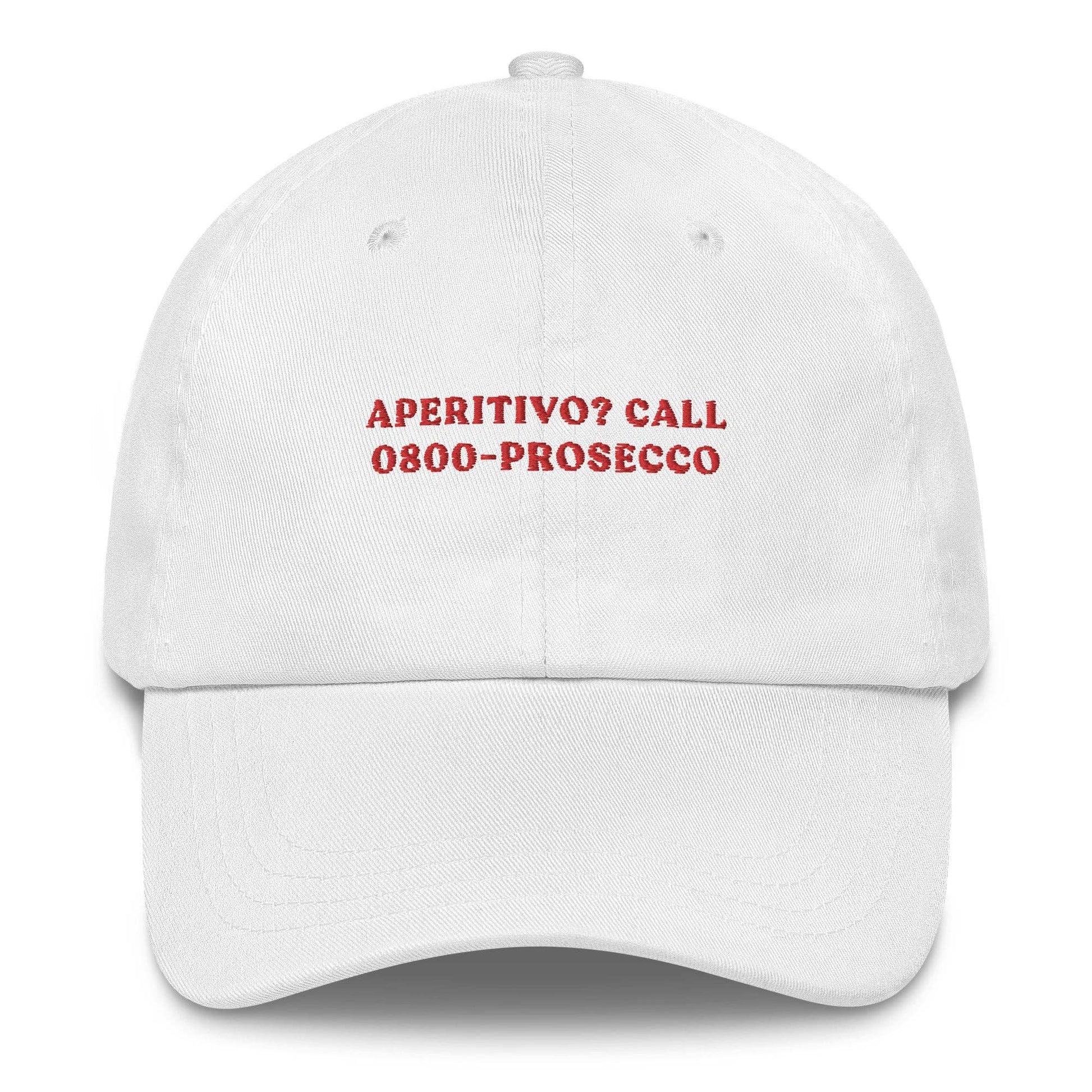 Cappellino da baseball ricamato “Aperitivo? Call Prosecco”