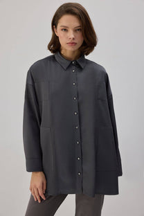Camicia oversize in raso