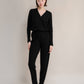Tuta in misto cashmere con scollo a V