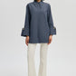 Camicia in popeline misto cotone con polsini ampi