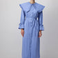 Abito camicia con maxi colletto arricciato