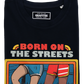 T-shirt unisex in cotone biologico con stampa basket “Born on the Streets”