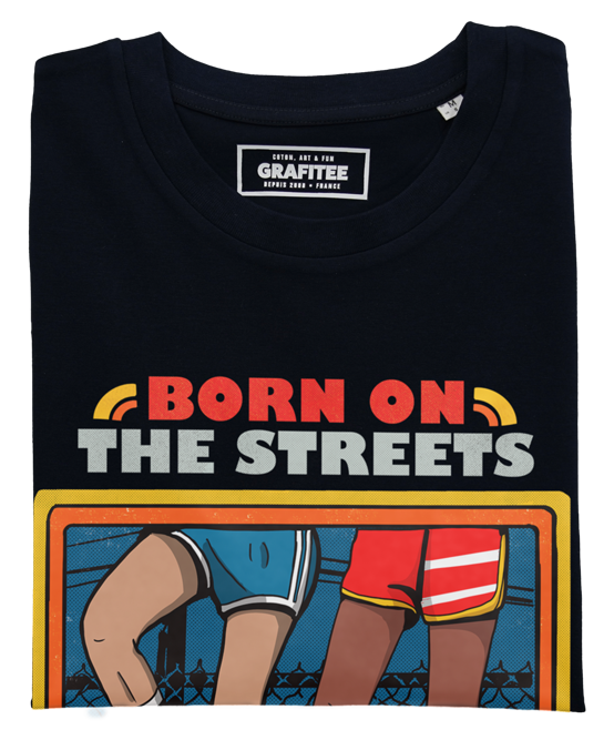 T-shirt unisex in cotone biologico con stampa basket “Born on the Streets”