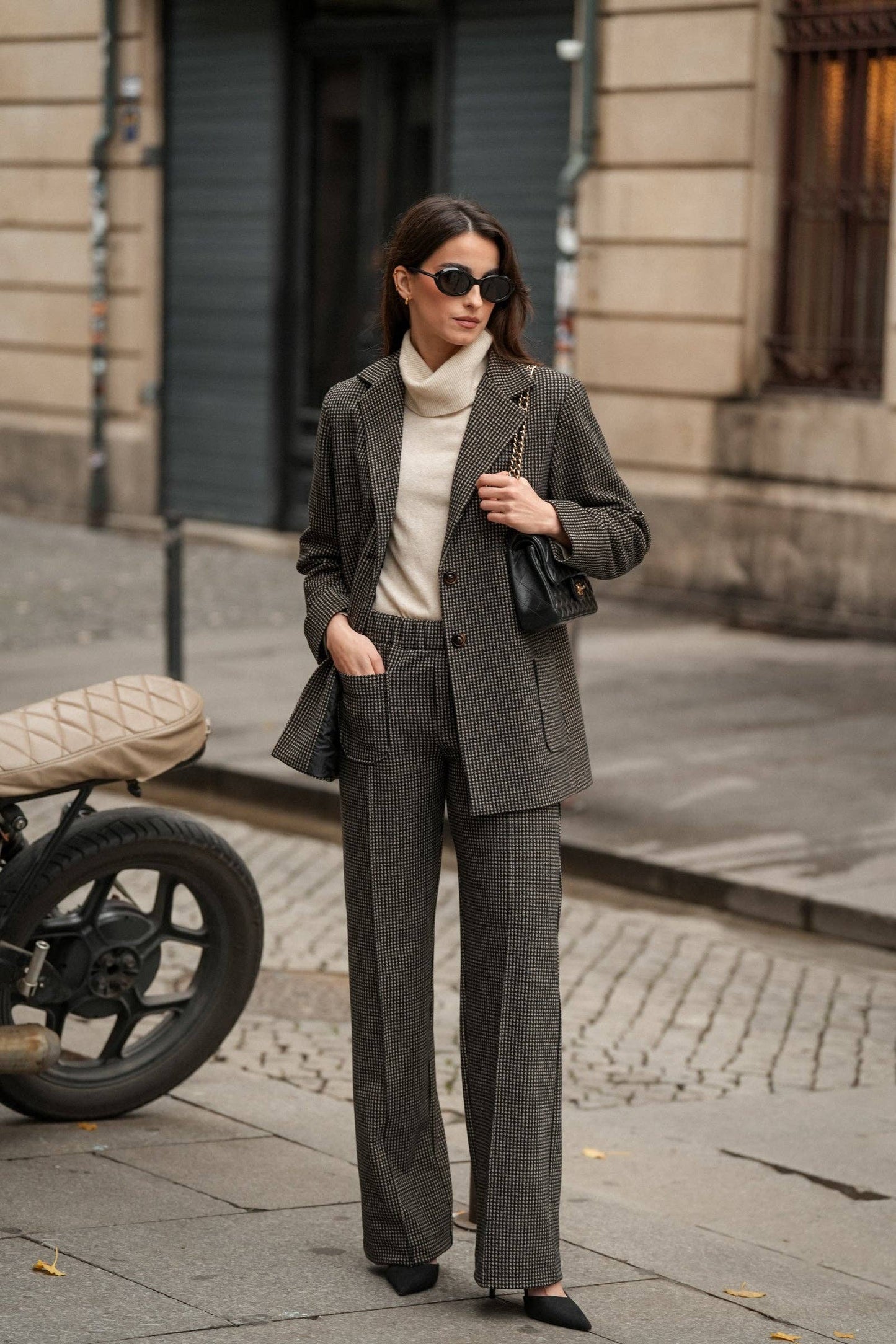 Blazer pied-de-poule classico da donna