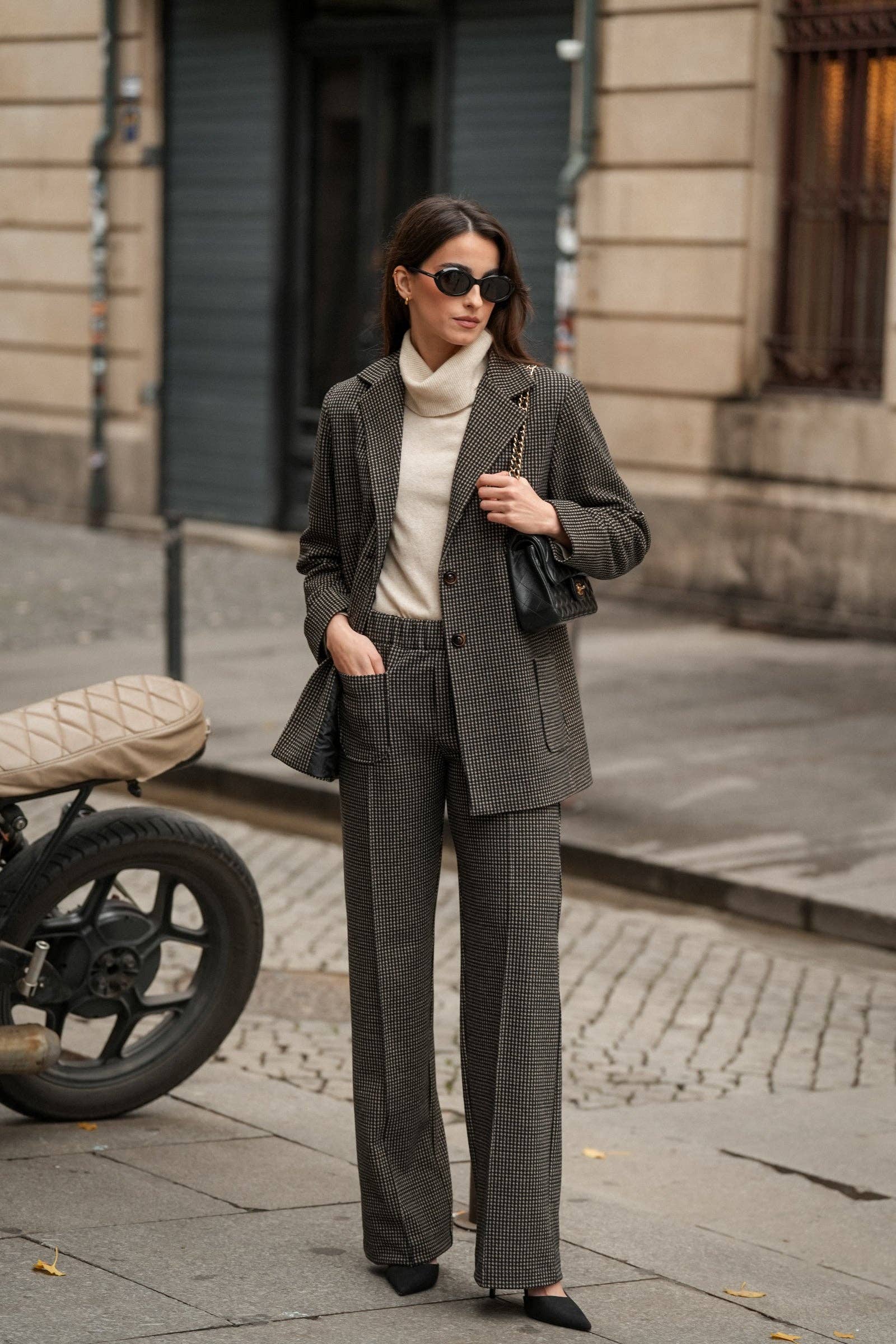 Blazer pied-de-poule classico da donna