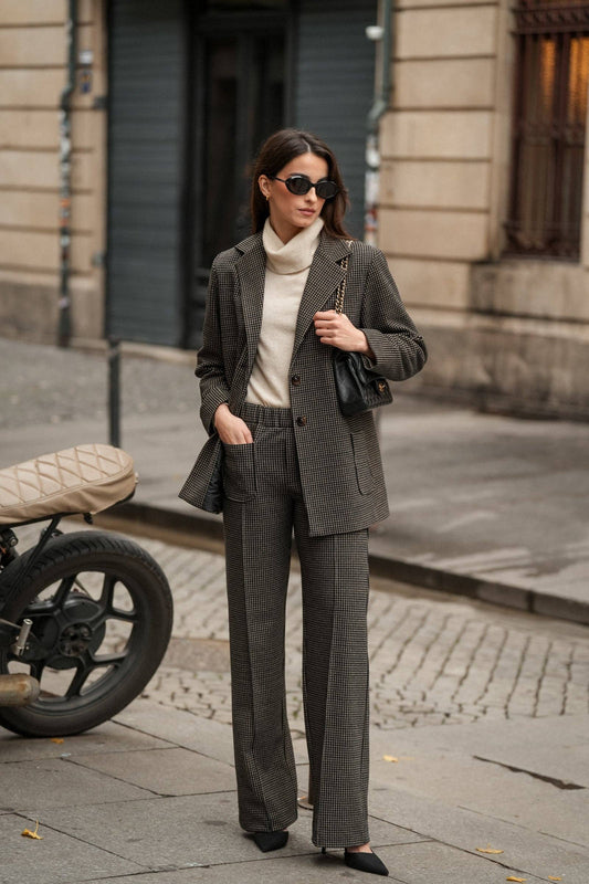 Blazer pied-de-poule classico da donna