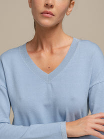 Maglione in maglia scollo a V con dettagli lurex