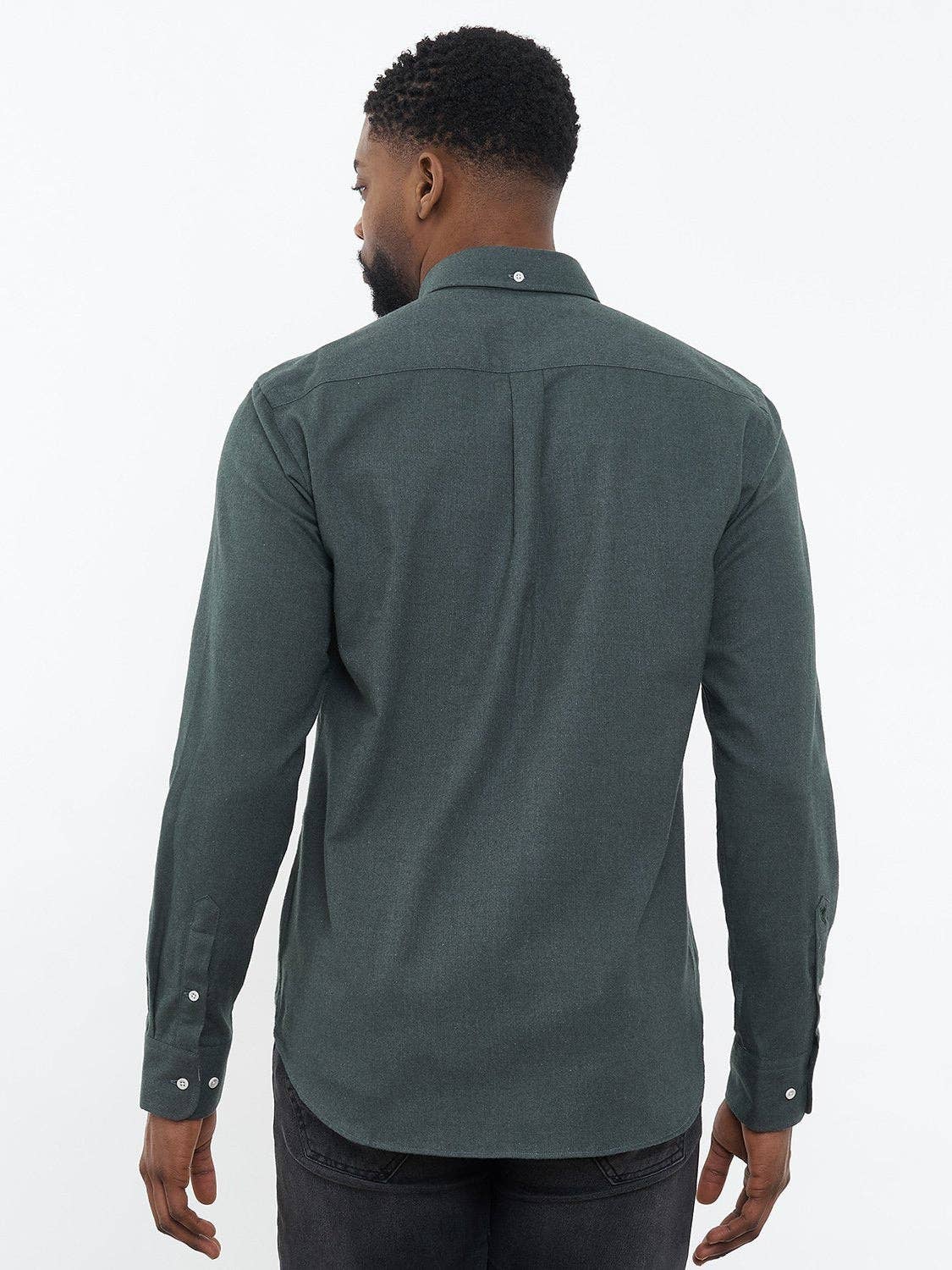 Camicia in flanella su misura verde muschio