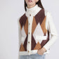 Gilet in maglia jacquard a rombi con bottoni