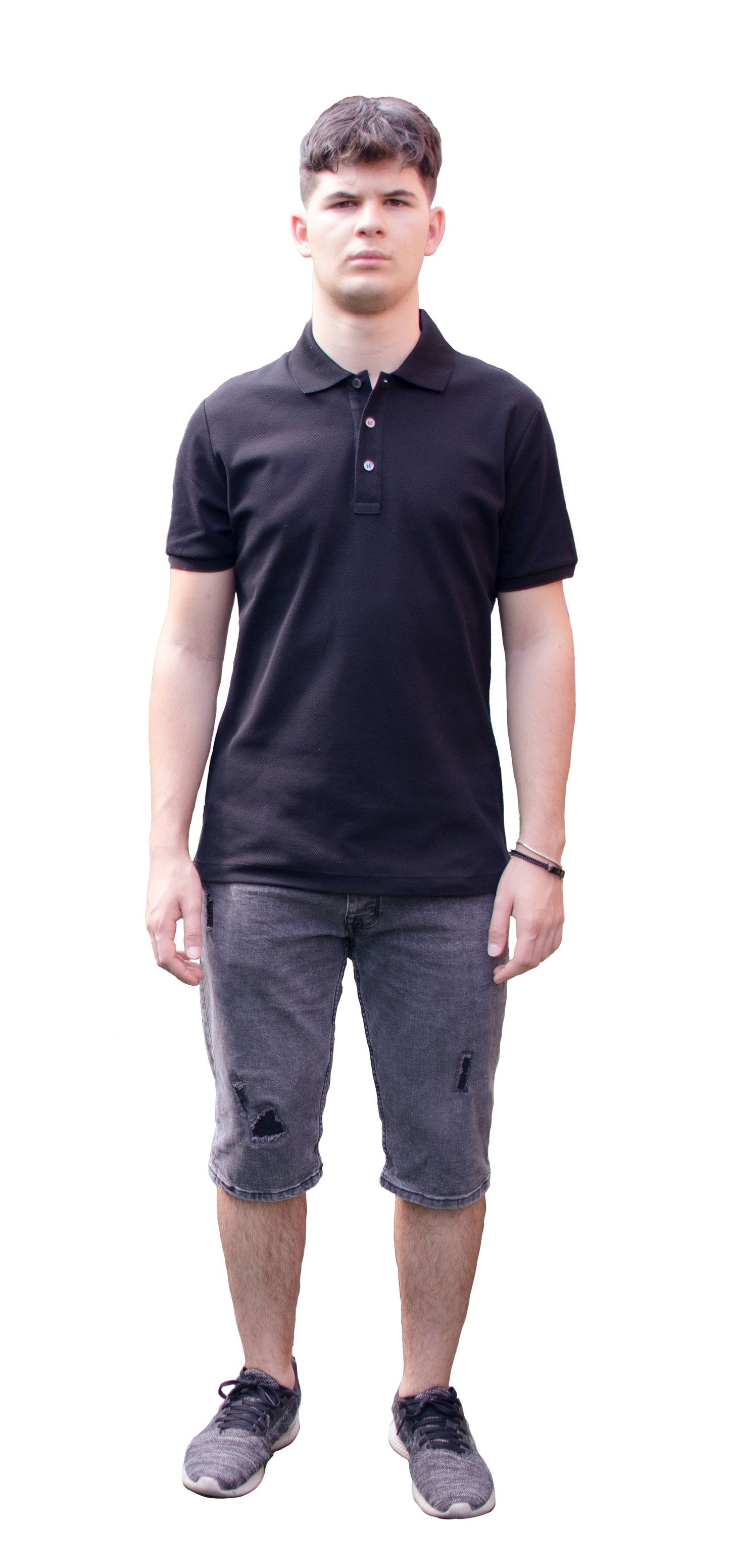 Polo antimacchia in cotone elasticizzato