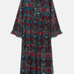Abito lungo in chiffon floreale