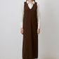 Abito gilet lungo in maglia marrone