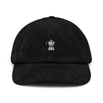 Cappellino dad hat in velluto con ricamo moka italiana