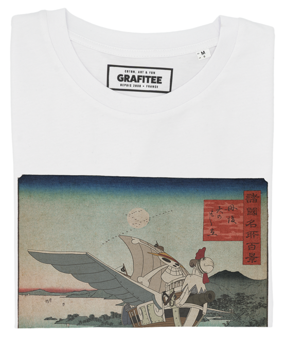 T-shirt unisex in cotone biologico con stampa barca volante
