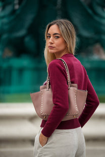 Maglia jacquard in lana girocollo