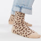 Calzini bambina leopardati beige glitter