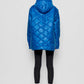 Giacca imbottita Wave con cappuccio blu reale