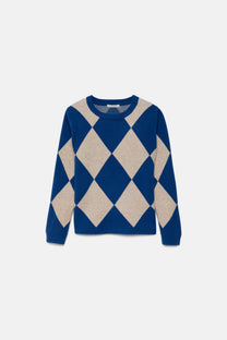 Maglione in maglia con motivo geometrico
