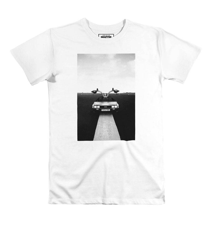 T-shirt unisex in cotone biologico con stampa fotografica auto