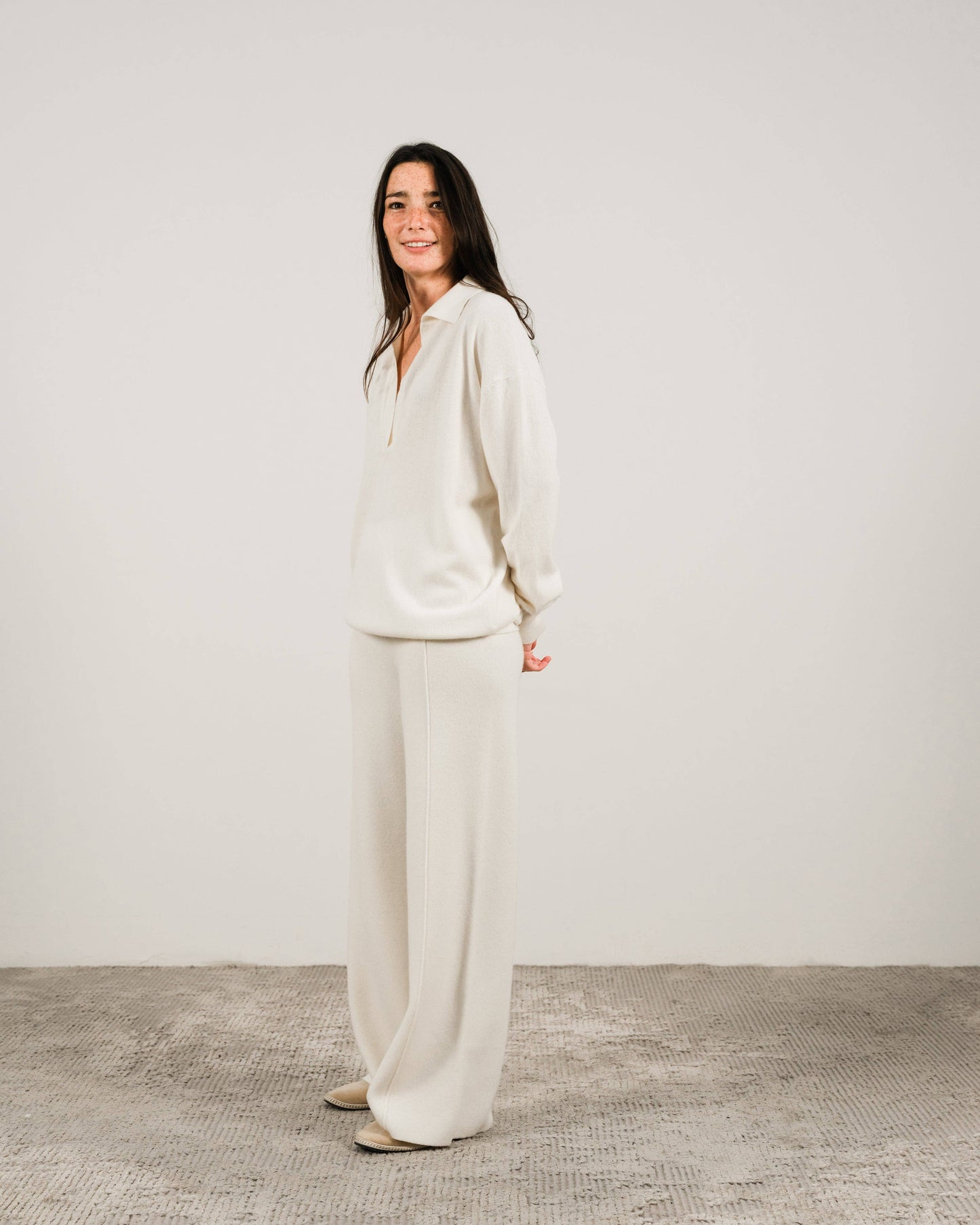 Polo in misto cashmere da donna