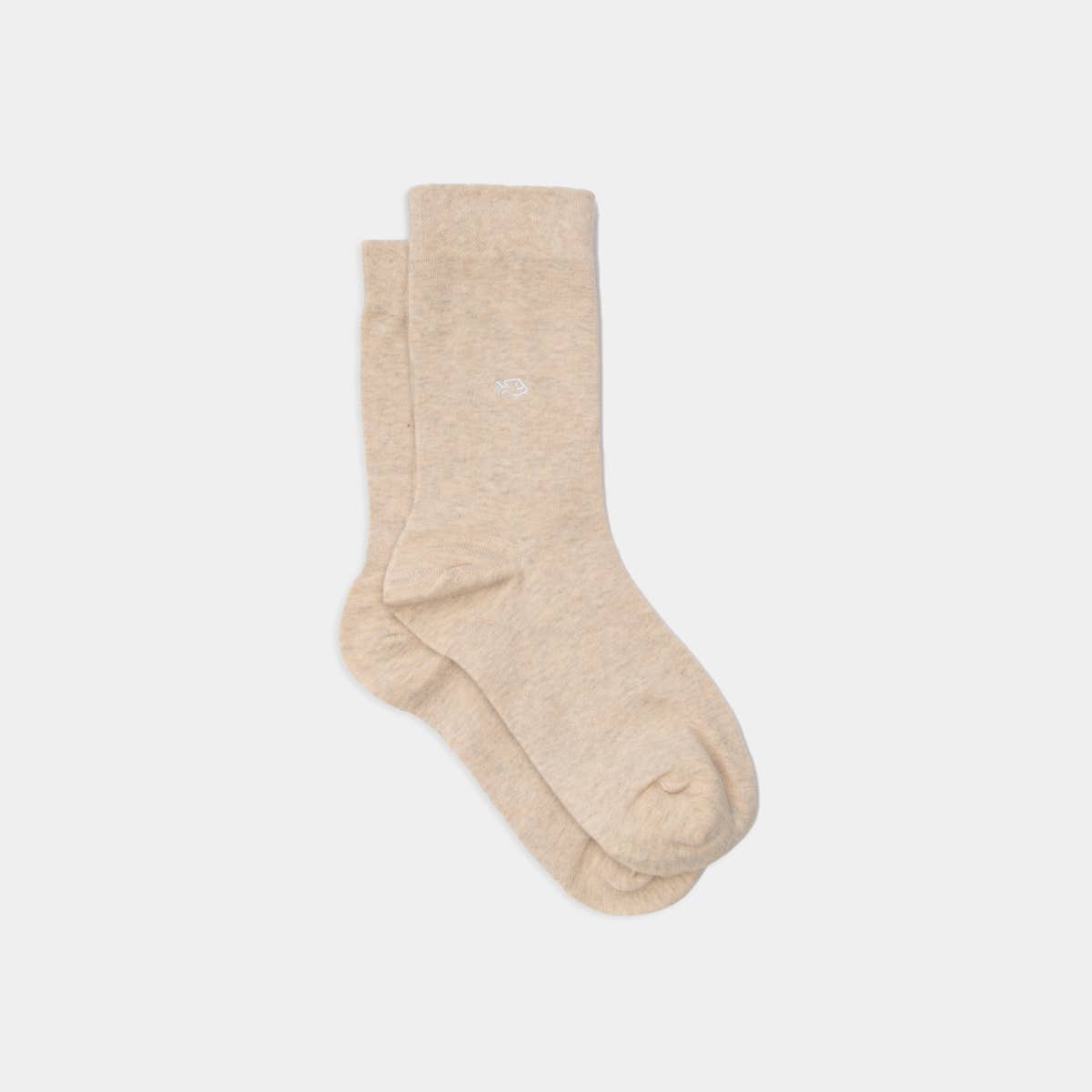 Calzini in cotone pettinato tinta unita beige heather