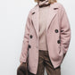 Cappotto doppiopetto semplice rosa