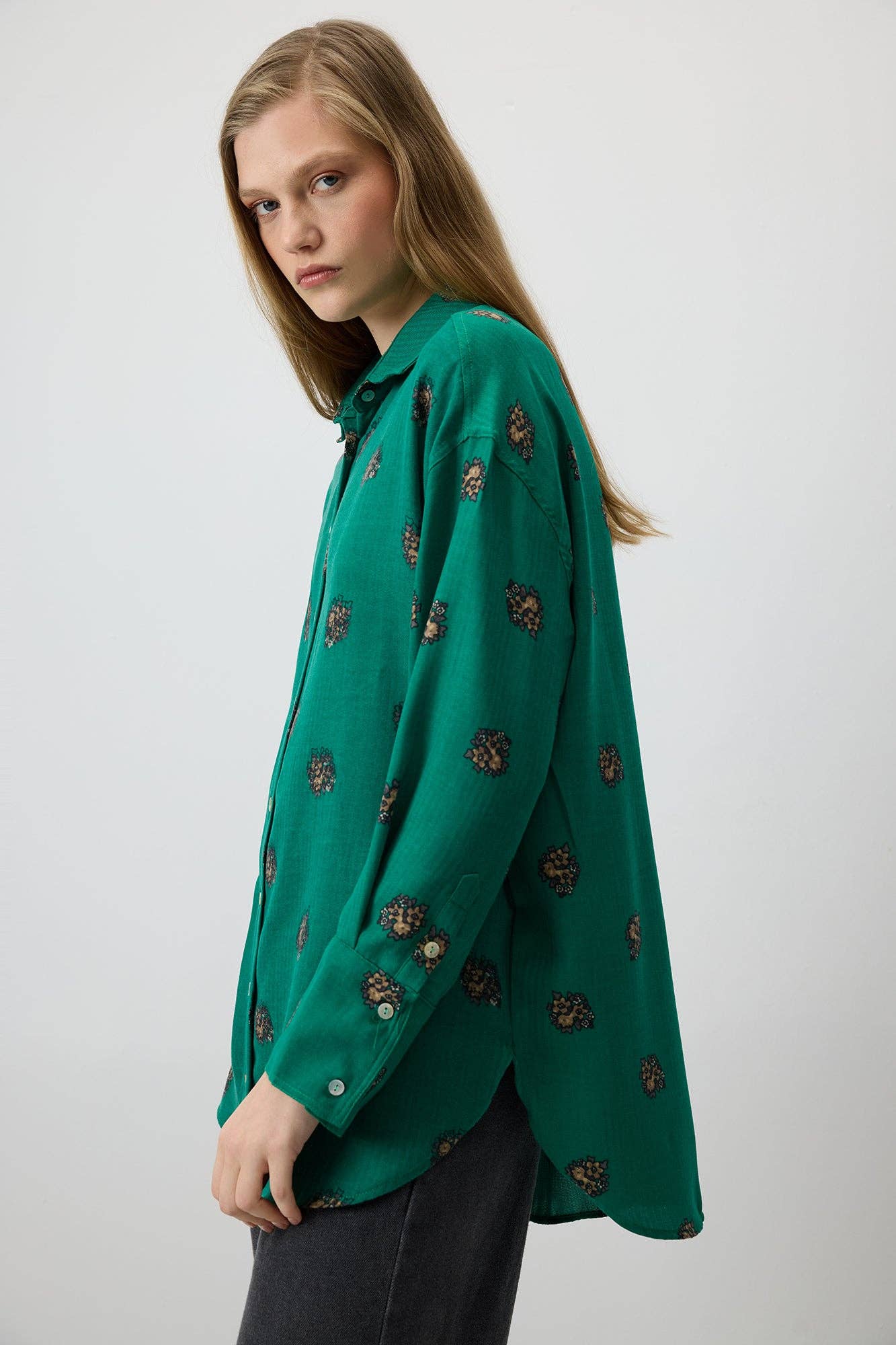 Camicia in cotone floreale