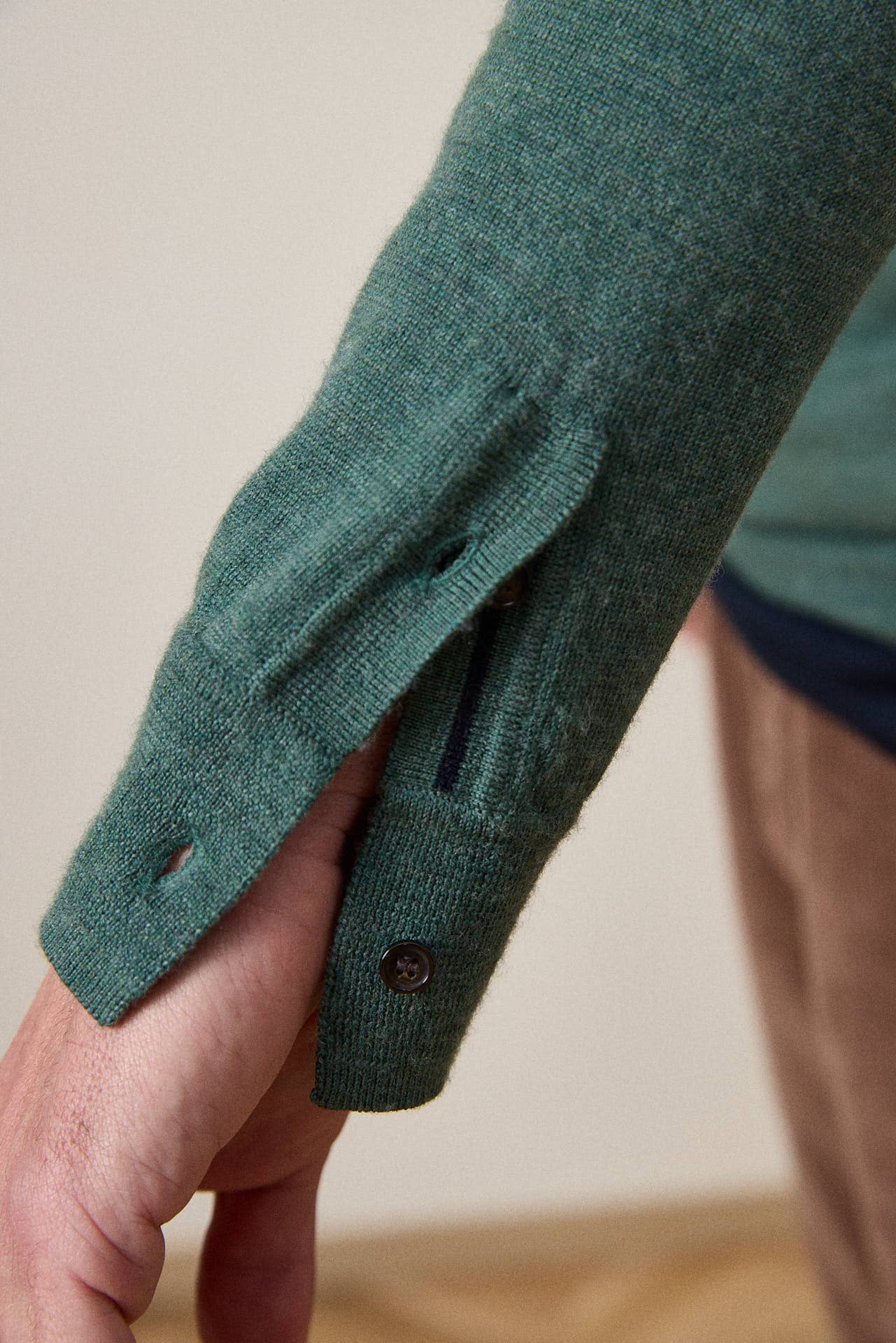 Maglione dolcevita in lana merino Radieux verde