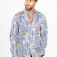 Camicia stretch slim fit con stampa city