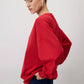 T-shirt basic oversize a manica lunga rossa
