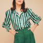 Camicia a righe Pluton con collo smoking