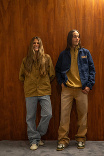 Sopracamicia overshirt senape con ricamo Race
