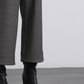 Pantaloni in maglia pied-de-poule a gamba ampia