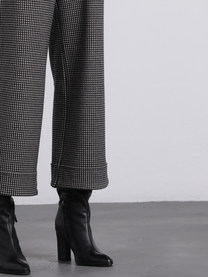 Pantaloni in maglia pied-de-poule a gamba ampia