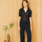 Polo in cotone fine micro pointelle