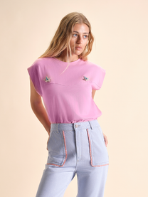 T-shirt con applicazioni a stella