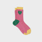 Calzini in cotone pettinato con cuore glitter