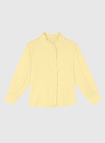 Camicia con rouches e collo alto