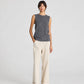 Top in maglia Sofie in cotone organico grigio scuro mélange